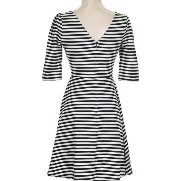 Pomelo Black and White Striped Long Sleeve Dress - Picture 2 of 10